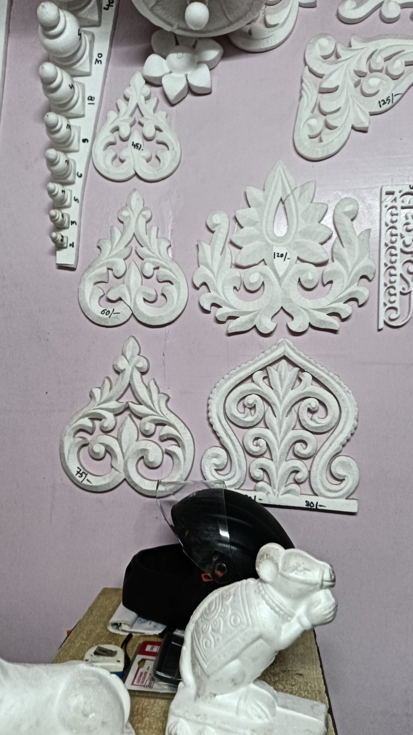 Thermocol design sculpture for cultural stage decoration